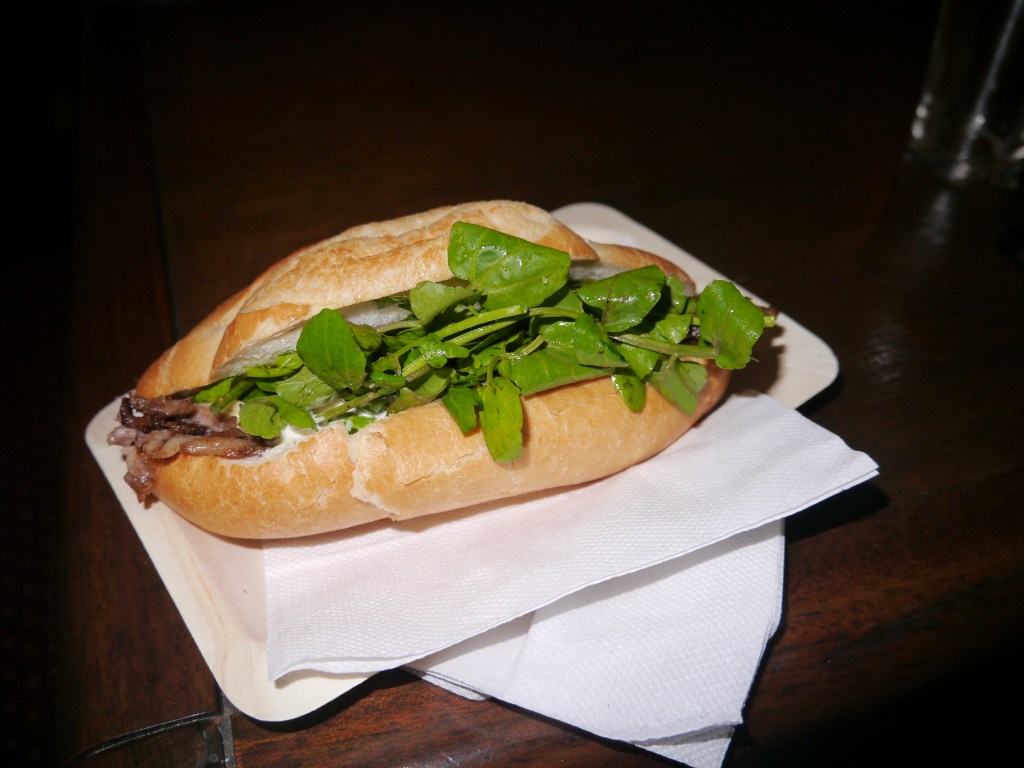 Jack’s House wagyu beef brisket roll with horseradish cream.