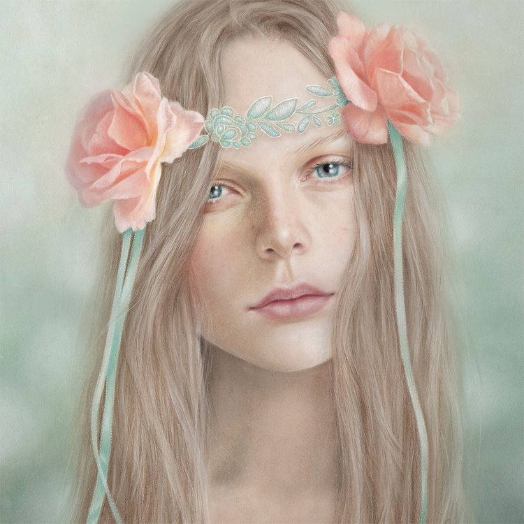 Love and Adore . Pastel and pencil on paper . 29 x 29 cm . 2014